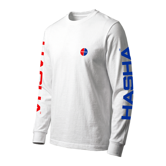 Long Sleeve Aka/Aou Tee – White